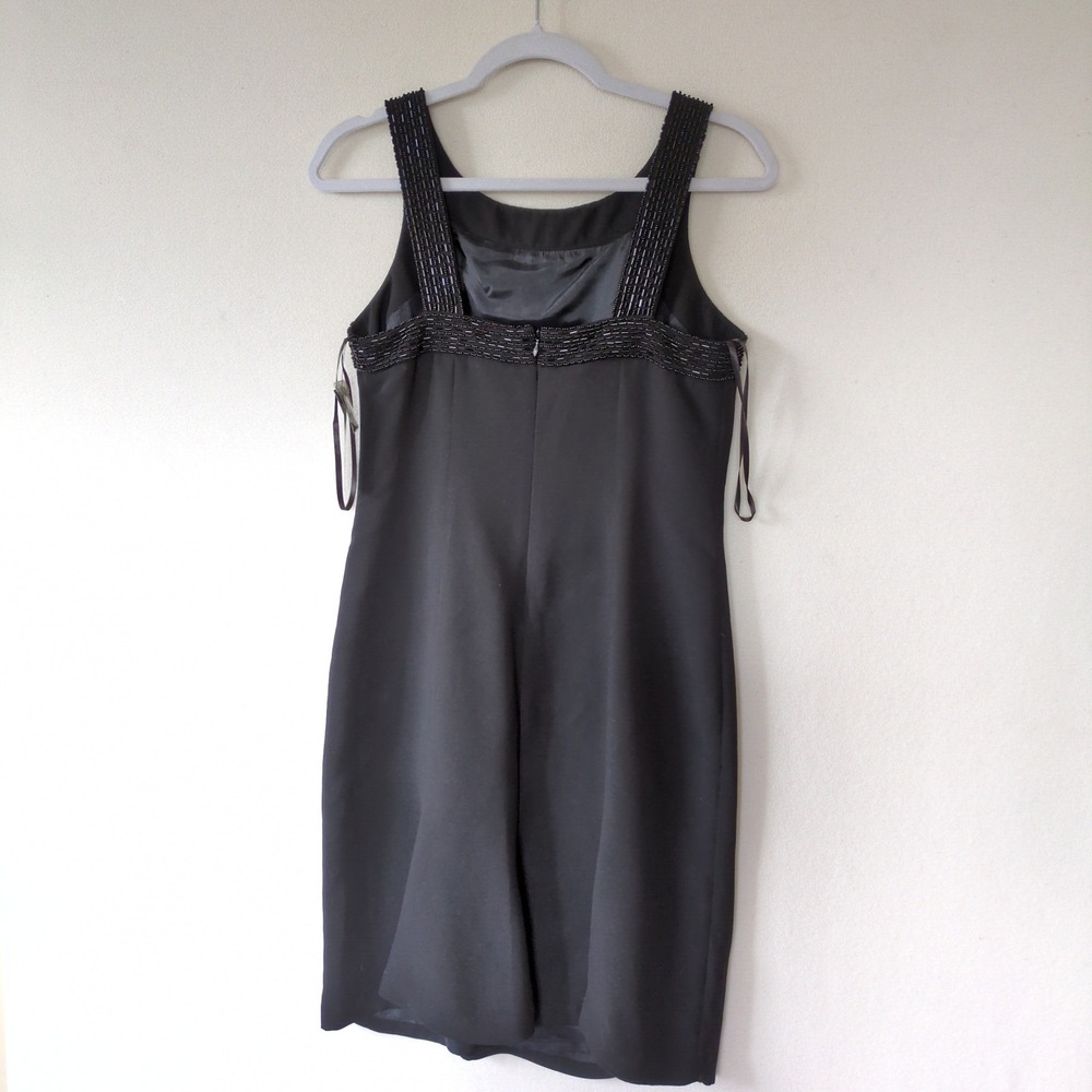 American Living LBD Metropolitan Sheath Dress Size 4 Black Beaded Cocktail - Picture 3 of 10